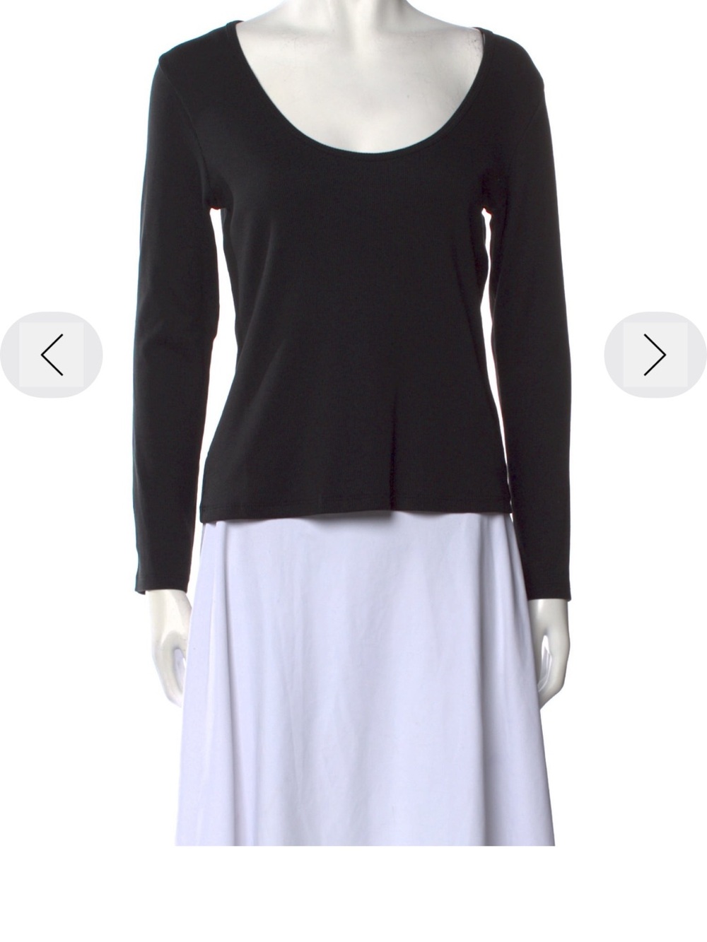 Veronica Beard Black Scoop Neck Long Sleeve Top Size Medium